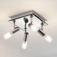 LINDBY Badkamer plafondlamp Zela, 4 lampjes, 32 x 32 cm
