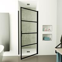 saniclear Nero douchedeur 80x200 8mm NANO met zwarte profielen