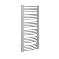 Sapho Handdoekradiator  Egeon Gebogen 59.5x123.8 cm Zilver 