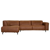 HomingXL Loungebank Bolero chaise longue links stof Kentucky cognac 09 2,15 x 2,55 mtr breed