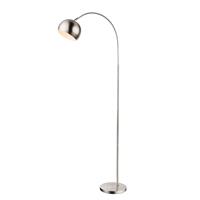 Globo Lighting Staande lamp 'Beno Vloerlamp - chroom mat nikkel - wit 150cm