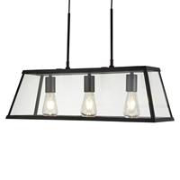Glas Pendel Lampe schwarz Wohn Zimmer Beleuchtung Decken Hänge Laterne Searchlight 4613-3BK