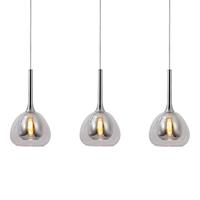 Brilliant Leuchten Hadan Pendelleuchte 3flg rauch/transparent/chrome