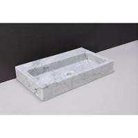 Forzalaqua Taranto wastafel 50x30x8cm rechthoek 1 wasbak geen kraangat carrara gepolijst marmer 100491