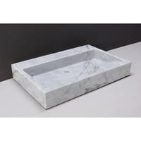 Forzalaqua Palermo wastafel 60x40x9cm rechthoek 1 wasbak geen kraangat carrara gepolijst marmer 100472