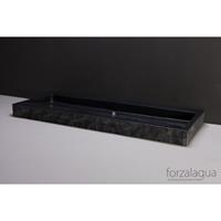 Forzalaqua Palermo wastafel 120.5x51.5x9cm rechthoek 1 wasbak 1 kraangat graniet gezoet gekapt antraciet 8010285