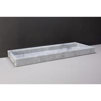 Forzalaqua Palermo wastafel 100.5x51.5x9cm rechthoek 1 wasbak 2 kraangaten carrara gepolijst marmer 100479