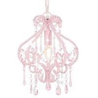 vidaXL Deckenleuchte mit Perlen  Rosa