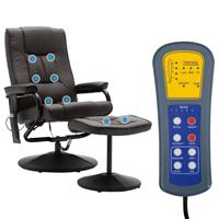 vidaXL Elektrischer Massagesessel mit Fußhocker  Braun