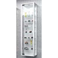 VCM Wandvitrine Sammelvitrine Glasvitrine Wand Vitrine Regal Schrank Glas, mit led: weiß