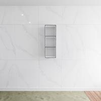 Lagom volledig naadloos solid surface nis 90cm mat zwart geschikt voor in of opbouw.