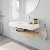 zaro ALAN vrijhangende wastafel 100cm met wasbak Enkel midden en planchet in kleur washed oak 0 lade(s)