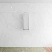 zaro Lagom volledig naadloos solid surface kolomkast 90cm mat zwart linksdraaiend.