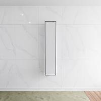 zaro Lagom volledig naadloos solid surface kolomkast 150cm mat zwart rechtsdraaiend.