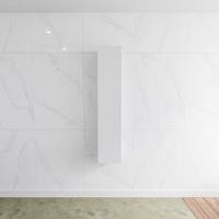 zaro Lagom volledig naadloos solid surface kolomkast 150cm mat wit linksdraaiend.