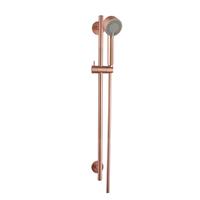 Douche Concurrent Cadans complete glijstangset geborsteld koper inclusief handdouche