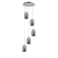 Brilliant Leuchten Metropolis LED Pendelleuchte 5flg chrom/rauchglas easyDim