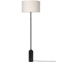 Gubi Gravity vloerlamp zwart marmer/canvas kap