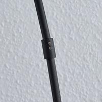 LINDBY Boogvloerlamp Esti met stoffen kap, zwart-goud