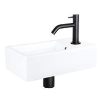 Douche Concurrent Fonteinset Force Keramiek Gebogen Kraan Mat Zwart