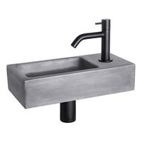 Douche Concurrent Fonteinset Ravo Beton Donker Grijs Gebogen Kraan Mat Zwart