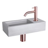 Douche Concurrent Fonteinset Ravo Beton Licht Grijs Gebogen Kraan Rood Koper