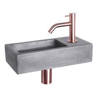 Douche Concurrent Fonteinset Ravo Beton Donker Grijs Gebogen Kraan Rood Koper