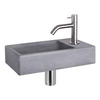 Douche Concurrent Fonteinset Force Beton Donker Grijs Gebogen Kraan Mat Chroom