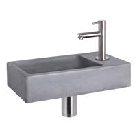 Douche Concurrent Fonteinset Force Beton Donker Grijs Rechte Kraan Mat Zwart