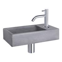 Douche Concurrent Fonteinset Force Beton Donker Grijs Gebogen Kraan Chroom