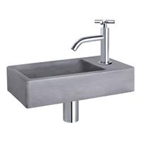 Douche Concurrent Fonteinset Force Beton Donker Grijs Gebogen Kraan X Chroom