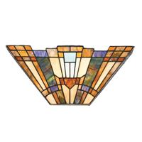 QUOIZEL Wandlamp Inglenook met gekleurd glas