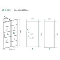 Wiesbaden Nisdeur Horizon met Vast Paneel 140x200 cm 8 mm NANO Mat Zwart 