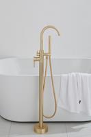 saniclear Brass vrijstaande badkraan geborsteld messing mat goud