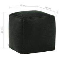 vidaXL Pouf Baumwollsamt 40×40×40 cm Waldgrün Grün