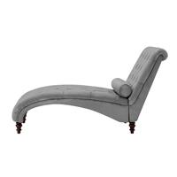 Beliani Chaise longue fluweel lichtgrijs MURET