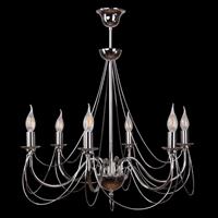 Lis Poland Kroonluchter Retro in zilver, 6-lamps, 75 cm