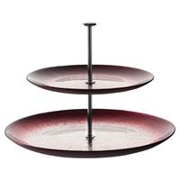 Home24 Vivo Etagère 2-laags rood/zilver 25 cm