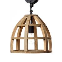 Brilliant Leuchten Matrix Wood Pendelleuchte 34cm antik holz/schwarz korund