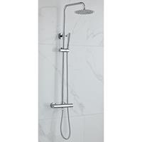 Aqua Splash Opbouw Regendouche Set Boss & Wessing Talpa Hoofddouche 20 cm en Staaf Handdouche Chroom 