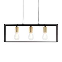 Brilliant Leuchten Arica Pendelleuchte 3flg schwarz/messing