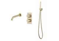 saniclear Brass inbouw badkraan geborsteld messing