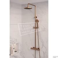 Brauer Regendouche  Copper Showerpipe Met Thermostaat 20cm 3 Standen Koper