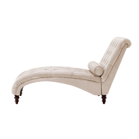 Beliani Chaise longue fluweel beige MURET