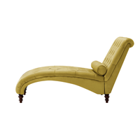 Beliani Chaise longue fluweel mosterdgeel MURET