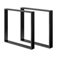 Furniture Legs Europe Zwarte U tafelpoot 72 cm koker 8 x 2 cm (2 stuks)
