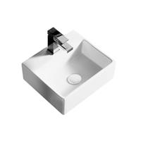 Nemo Spring Sun Handwasbakje - rechthoekig - 33.5x29.5cm - wandmontage - afvoergat D4.5cm - zonder overloop - porselein wit TR4549