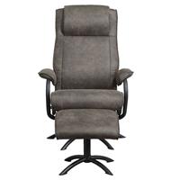 Relaxfauteuil Vic incl. hocker - antraciet