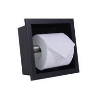 mueller mat zwarte inbouw toiletrolhouder RVS