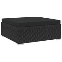 vidaXL Modular-Fußhocker 1 Stk. + Auflagen Poly Rattan  Schwarz